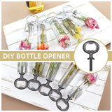 Yugada Metal Bottle Opener Kit, 20 Pcs Blank Stainless Steel Inserts, DIY Beer Opener Hardware DIY Craft Handmade Wood Turning Kits, Flat Black Inserts Yugada