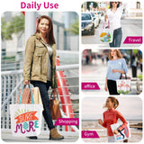 OLSUNOR 10 Pack Canvas Tote Bag with Zipper, Reusable Grocery Bags with Long Handle, DIY Heat Transfer Sublimation Blanks Shopping Bags for Advertising, Birthday, Halloween, Christmas Craft Bags OLSUNOR