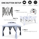 ABCCANOPY Pop Up Gazebo 13x13 - Outdoor Canopy Tent with Mosquito Netting for Patio Garden Backyard (White) ABCCANOPY