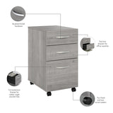 Bush SCF216PGSU 3-Drawer Vertical File Cabinet Locking Letter/Legal Platinum Gray 20-Inch D Bush Business Furniture