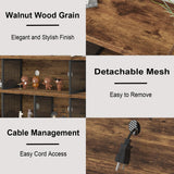 LVB Rustic Horizontal Bookshelf, Industrial Bookcase Cube Storage Organizer, Wide Large Metal Wooden Office Cube Shelf, Farmhouse Low Long Book Shelf for Home Bedroom Living Room, Rustic Brown, 63 in LVB