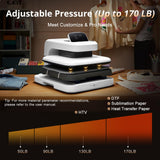 HTVRONT Auto Heat Press 2 - Heat Press Machine for T Shirts with Adjustable Pressure & Higher Heating Height, Heats Up Fast and Evenly Heat Press 15x15 for HTV, Sublimation, Heat Press Projects HTVRONT