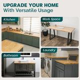 Bme Hevea Solid Wood Butcher Block Countertop, Unfinished Butcher Block Table Top for DIY Washer Dryer/Island/Kitchen Countertop, 4ft L x 25ft W, Bme