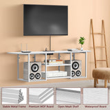 Floating TV Stand with Power Outlet for 50 60 Inches TV,Wall Mounted Media Console with Open Storage Shelves，Modern Entertainment Center for Living Room,Bedroom(White) Fogein