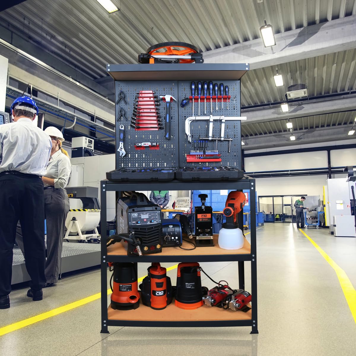 Prostormer Workbench, 31.5 inch Multipurpose Garage Work Bench Table with Peg Board Hook Kit for Home, Garage, and DIY Projects Prostormer