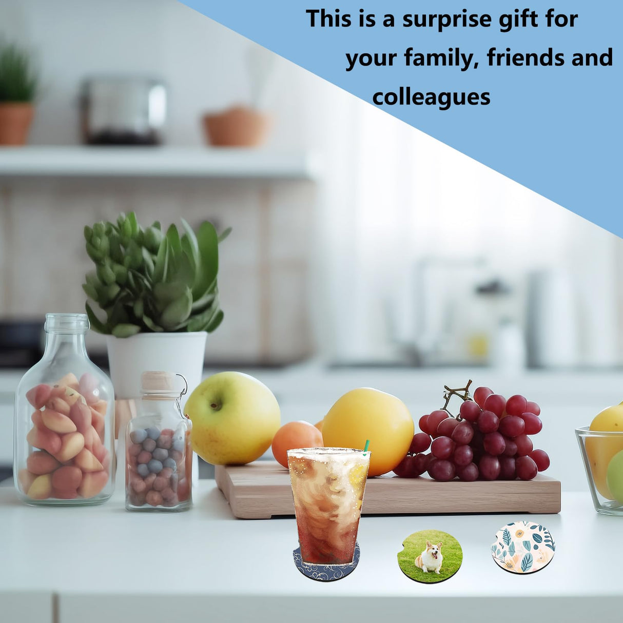 Sublimation Car Coasters Blanks with Cork Back 2.75 inch MDF Sublimation Blanks Bulk Products Car Coasters Sublimation Cup Holder Blanks DIY Crafts 24 Pack AiDiYGECO