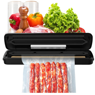 mokero Vacuum Sealer for Food Compact Meal Meat Vacuum Sealer Machine with 10 Seal Bags and Cutter Automatic Vacuum Air Sealing System for Dry Moist Freezer Food Storage