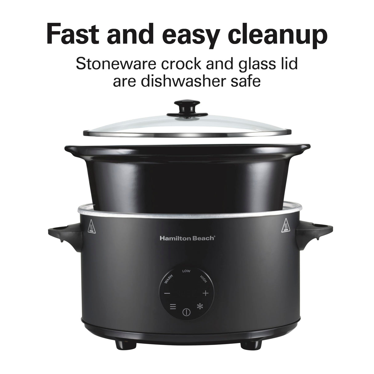 Hamilton Beach 6 Quart Set & Forget Programmable Slow Cooker with Defrost Function, Flexible Programming With Adjustable Countdown Timer, Dishwasher Safe Crock and Lid, Black (33765) Hamilton Beach