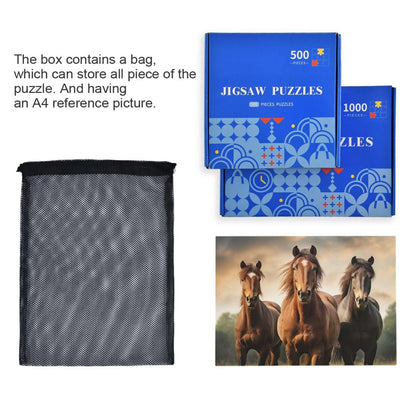 GOODOLD Horse Puzzles for Adults and Kids 500 Pieces, Wooden Jigsaw Puzzles, Happy Family Games Ideal