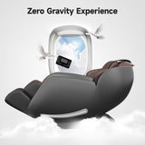 Real Relax Massage Chair Favor-06, Full Body Zero Gravity SL-Track Shiatsu Massage Recliner Chair with APP Control, Brown Real Relax