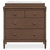 Delta Children Saint 4 Drawer Dresser with Changing Top and Interlocking Drawers, Teak Brown Delta Children