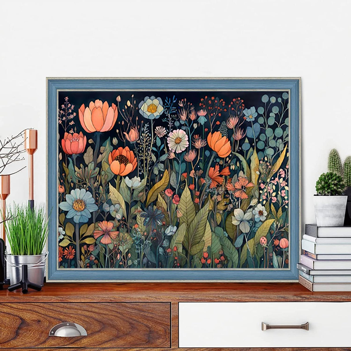 GemZono Diamond Painting Kits for Adults, Flower 5D Diamond Art Kits for Beginner DIY Full Drill Diamond Dots Crystal Craft Kits for Home Wall Decor Gifts 11.8x15.7 inch GemZono