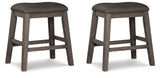 Signature Design by Ashley Caitbrook Rustic 24.4" Counter Height Upholstered Barstool, 2 Count, Gray Signature Design by Ashley
