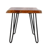 Alaterre Furniture Hairpin Natural End Table, Live Edge 15 in x 20 in x 27 in Alaterre Furniture