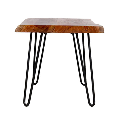 Alaterre Furniture Hairpin Natural End Table, Live Edge 15 in x 20 in x 27 in - WoodArtSupply