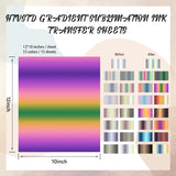 HTVSTD Gradient Sublimation Transfer Ink Paper - 15 Sheets 12"x10" Ombre Color Sublimation Transfer Paper for Tumbler T-Shirts DIY Sublimation Paper Compatible with Cricut/Cameo HTVSTD