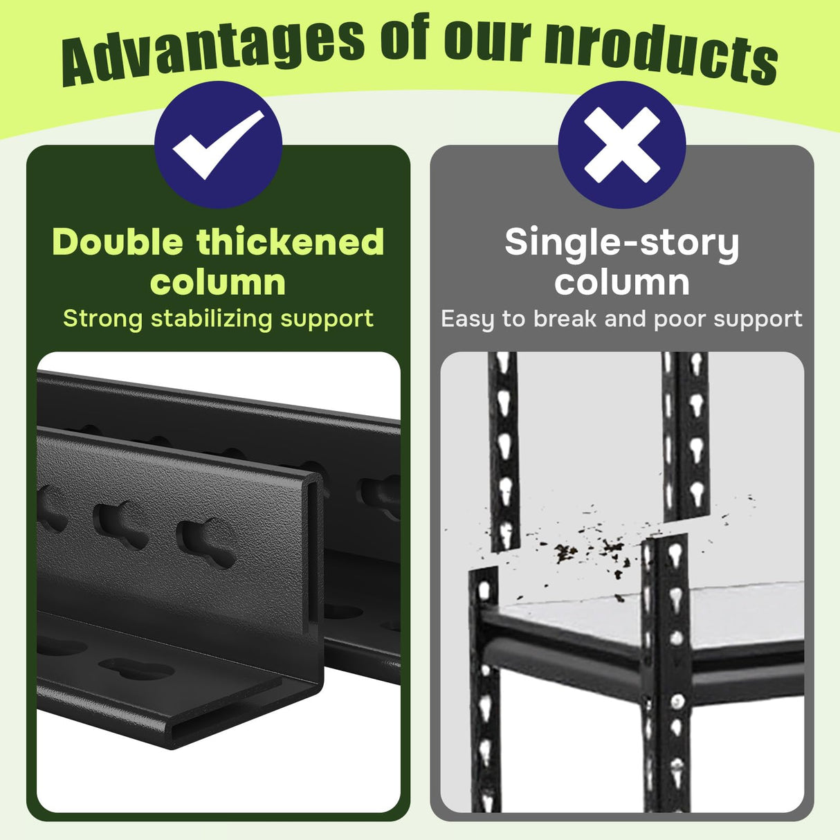 KILISTEELS 71" H x 45" W Metal Garage Shelving Unit 5 Tier Metal Storage Shelves Adjustable Shelving Unit Garage Shelves for Kitchen Warehouse Pantry Basement, 71" H x 45" W x 18" D, Black KILISTEELS