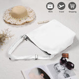 Draw blank White Women's blank large Size Canvas Crossbody Tote Handbags Shoulder Bag Hobo Casual Tote Diy/gifts/aesthetic/personalized Draw blank