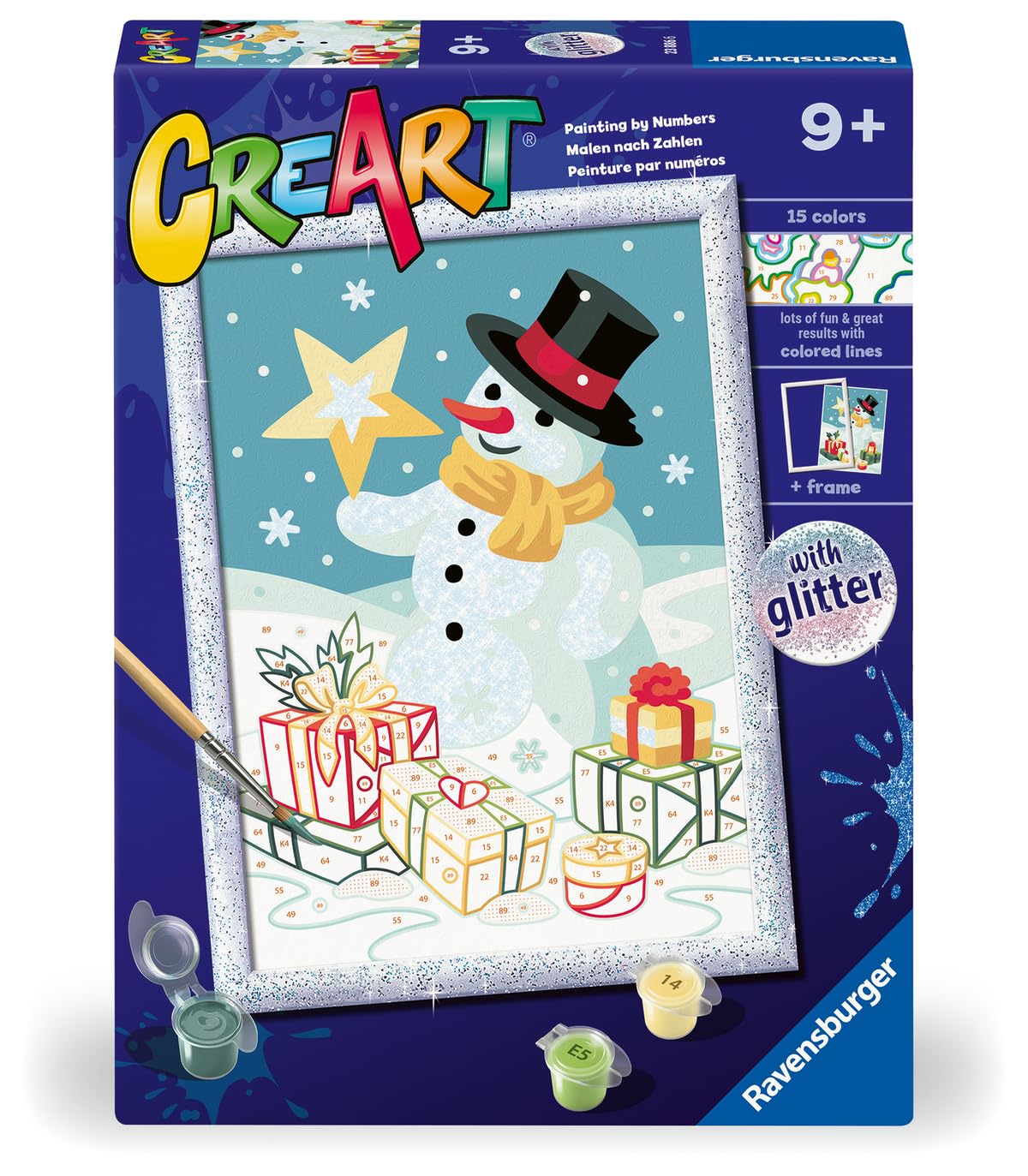 Ravensburger CreArt Spectacular Snowman Paint by Numbers Kit for Kids - 25978 - Painting Arts and Crafts for Ages 9 and Up Ravensburger