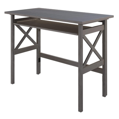 Winsome Wood Xander Computer Desk, Oyster Gray - WoodArtSupply