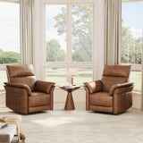 GarveeHome Power Recliner Chair, 270° Swivel Rocking Glider with USB Charging Port, PU Leather Upholstered Fabric and Double-Layer Armrests, Nursery Chair for Living Room, Nursery (Orange) GarveeHome