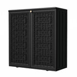 Mrosaa Outdoor Storage Cabinet Waterproof with Shelf,Resin Storage Sheds Outdoor Cabinets for tub towels/chemicals/grill items/Patio/Garden/Backyard, Size 34.3''L*15''W*36.2''H（Black） Mrosaa