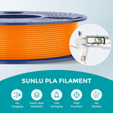 250g PLA Filament 1.75mm Bundle, SUNLU 3D Printer Filament Neatly Wound, Individually Vacuum Packed, 250g Spool, 8 Rolls, White+Red+Orange+Yellow+Green+Blue+Cyan+Purple YOOPAI