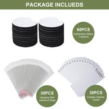 120Pcs Sublimation Blank Car Coasters Packaging for Selling,Include 60Pcs Circular 2.75 in/5mm Blank Sublimation Coasters,30Pcs Car Coasters Display Cards and 30Pcs Hanging Self-Sealing Bags Deobath