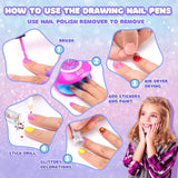Nail Art Kit for Girls: Kids Nail Polish Set for Girls Toys Ages 8-12 Birthday Presents Gift Nail Set for Girls age 10-12丨Makeup Kit for Girls 10-12 Nail Art Studio RIKONDA