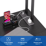 Jojoka L Shaped Computer Gaming Desk with LED Lights & Power Outlets, 67" Reversible Large L-Shaped Desk with Monitor Stand & Storage Shelves (Black) Jojoka