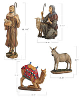 Shepherds, Donkey and Kneeling Camel for Outdoor Christmas Nativity Scene 48" - Colorful High Res Lifelike Printing on Sturdy 22 Gauge Flat Coated Metal, Windguard Bracing, Easy to Set Up THREE KINGS GIFTS THE ORIGINAL GIFTS OF CHRISTMAS