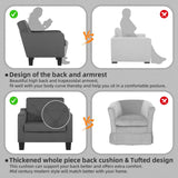 STHOUYN Living Room Chairs Accent Chairs Set of 2, Waiting Room Arm Chairs, Reading Chairs for Bedroom Comfy Club Chair Tufted, Office Small Space (2, Grey) STHOUYN