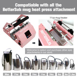 BetterSub 3in1 Tumbler Mug Heat Press Machine 30 OZ 20 OZ 16 OZ Sublimation Straight Skinny Tumbler Mug 3 OZ 1.5 OZ Shot Glass,11 OZ 15 OZ 16 OZ Sublimation Mug Heat Transfer Pink BetterSub