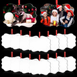 80 Pcs 4.3" x 2.8" Christmas Sublimation Ornament Blanks Double Sided Blank Heat Transfer Pendant Sublimation Christmas Ornaments MDF Board Personalized Sublimation Hanging Ornaments with Rope for DIY Zhehao