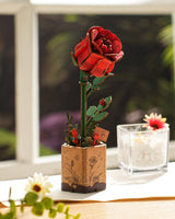 ROBOTIME 3D Puzzle Wooden Flower Red Rose DIY Model Kit to Build for Adults Artifical Bouquet Collection Craft Brain Teaser Puzzle Creative Gift Home Decor ROBOTIME