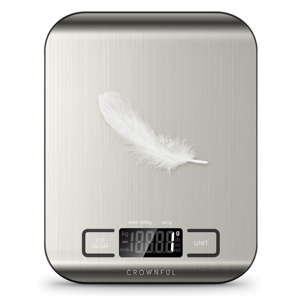 CROWNFUL Food Scale, 11 lb Digital Kitchen Scales with Built-in Coin B ...