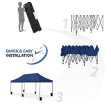 Yaheetech Heavy Duty Pop Up Canopy Tent, 10x20 Commercial Instant Shelter Tent for Wedding, Parties, Adjustable Outdoor Canopy with Wheeled Carry Bag, 6 Sandbags & 10 Stakes, Navy Blue Yaheetech
