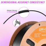 ERYONE TPU Filament 1.75mm +/-0.03mm Flexible TPU Roll, 95A Soft 3D Printer Filament 0.5kg Spool(1.1 lbs), Black ERYONE