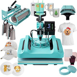 Mstge Heat Press 8 IN 1, Heat Press Machine 15x15 Inch with 30 OZ Tumbler Press, Slide Out T-Shirt Pressing Machine, Swing Away Heat Transfer Machine for T-Shirts, Tumblers Glass Mugs, Hats and Plates Mstge