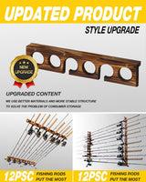 Ghosthorn Holds Up to 6 Rods Fishing Pole Rod Racks Wall or Ceiling Mounted Fishing Pole Rod Holders for Garage Storage Organizer Fishing Gear Equipment for Men Women Ghosthorn
