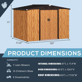 AECOJOY 6' x 8' Shed, Wood Grain Sheds & Outdoor Storage Clearance with Sliding Door, Metal Tool Shed Storage Cabinet, Garden Backyard Shed for Yard, Outdoor Storage Clearance in Dark Grey AECOJOY