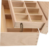 LALADEFIEE Unfinished Jewelry Box DIY Wooden Trinket Box Wood Storage Box Keepsake Jewelry Box with Locking Clasps for Rings Earrings Necklaces Watches Bracelets LALADEFIEE