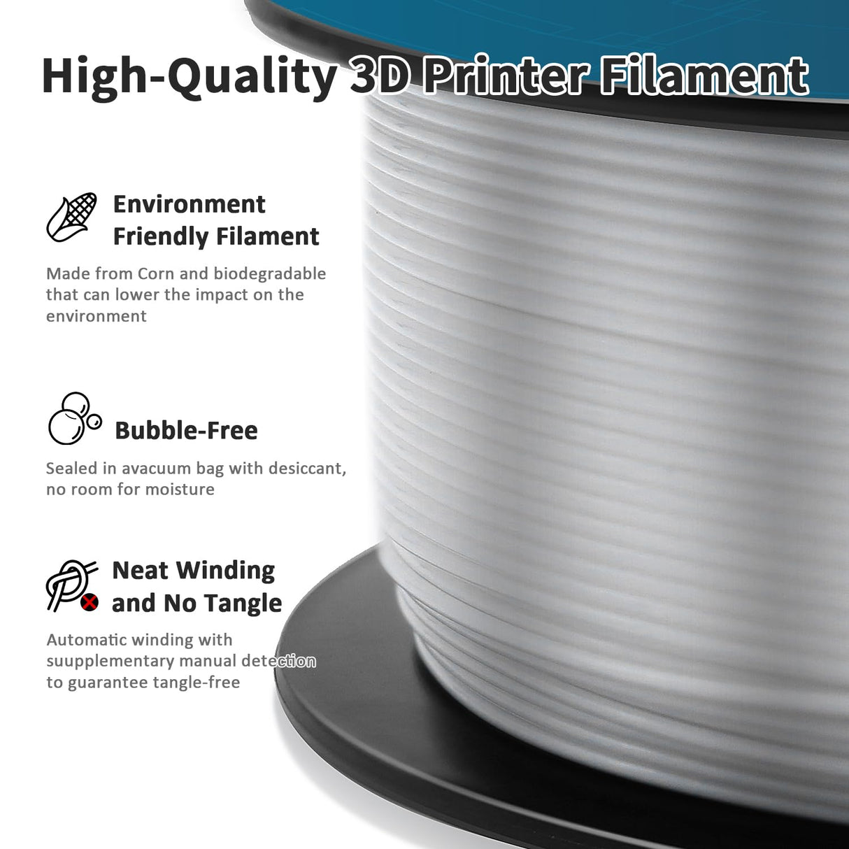 Geeetech Clear PLA Filament 1.75mm, Excellent Transparency, Neatly Wound 3D Printer Filament 1kg(2.2lbs), Dimensional Accuracy +/- 0.02 mm, Fit Most FDM 3D Printers Geeetech