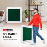 PEXMOR 39.5" Foldable Mahjong Table, Square 4 Player Card Game Table w/Cup Holders & Chip Grooves, Portable Folding Poker Domino Board Game Table for Blackjack, Texas Hold'em, Jigsaw Puzzles Game PEXMOR