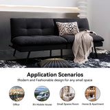 Hcore Polyester Memory Foam Convertible Futon Sofa Bed, Small Splitback Loveseat, 68" L x 32.3" W x 30.7" H, Black Hcore