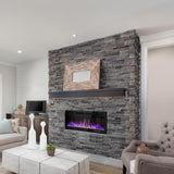 VENDORZ Electic Fireplace, 60" Recessed and Wall Mounted Electric Fireplace, Ultra-Thin Electric Fireplace Inserts Heater, 750W/1500W Fire Places Insert and Wall Electric Fireplace with Remote Control VENDORZ