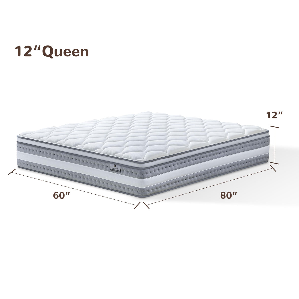Naruchu Queen Mattress, 12 Inch Queen Size Hybrid Mattresses with Memory Foam and Individual Pocket Spring for Motion Isolation, Pressure Relief, Medium Firm Mattress in a Box, 60 * 80 * 12 Naruchu