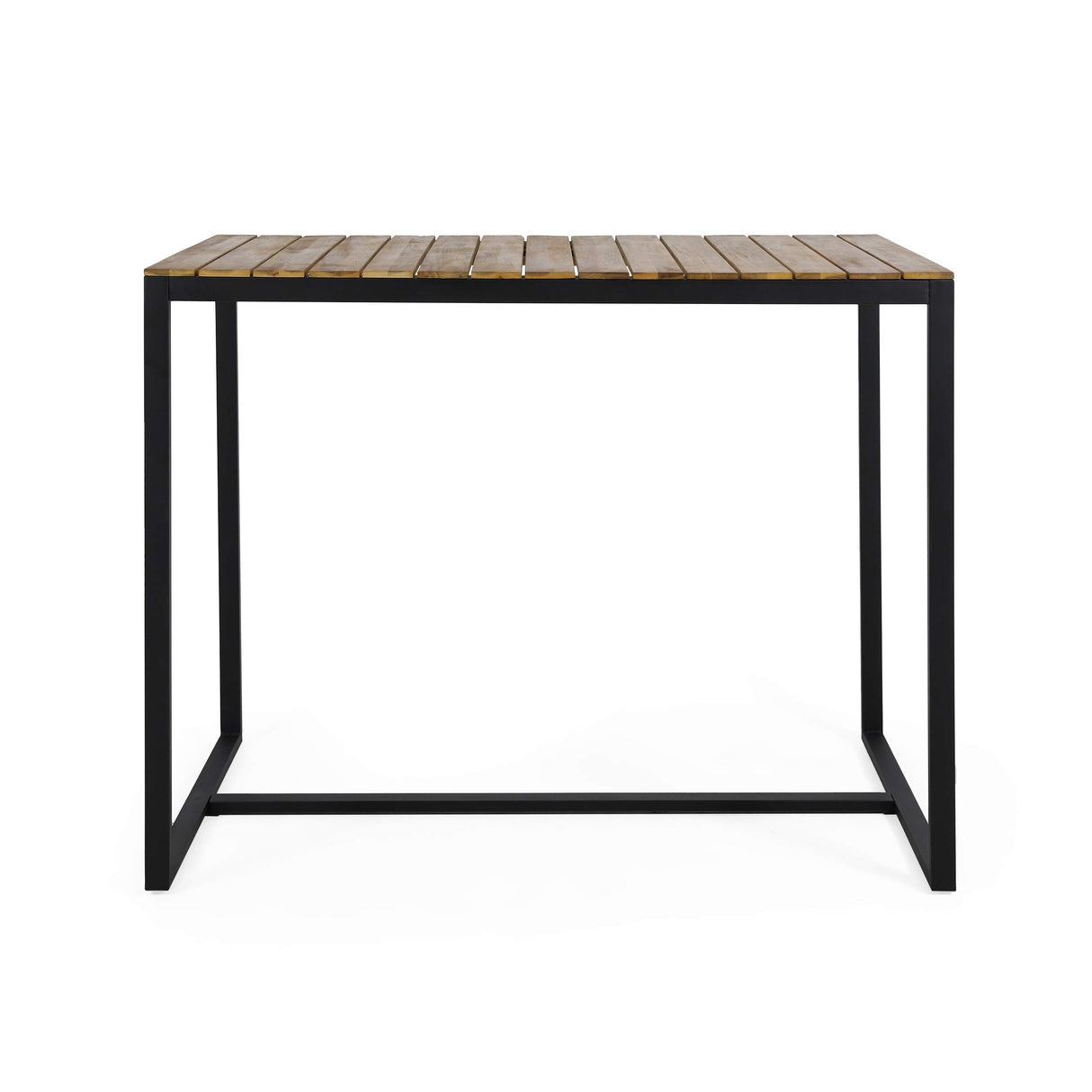 Christopher Knight Home Frieda Outdoor Modern Industrial Acacia Wood Bar Table, Teak Finish + Black Christopher Knight Home