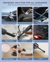 MBNGF Car Vacuum Portable Cordless, 35000PA High Power Suction & Blower, Wireless Handheld Vacuum Cleaner for Car, Home, Office, Pet(Ink Black) MBNGF