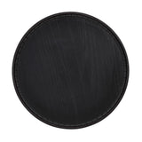 Wnutrees Farmhouse Round Accent End Table, Rustic Side Table Nightstands for Living Room Bedroom, Wood Tray Top, Handcrafted Finish, Set of 2, Black Wnutrees